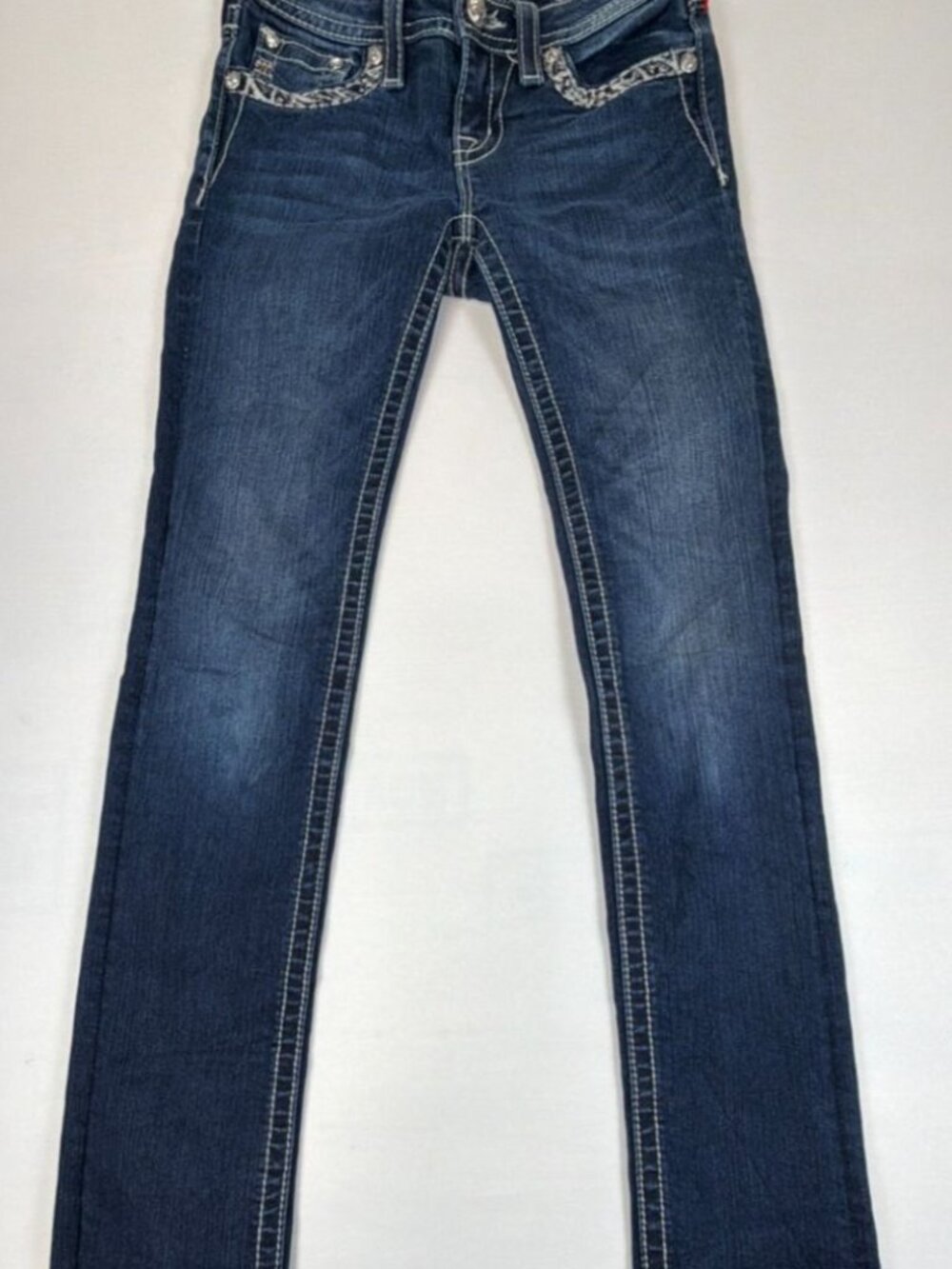 Miss Me Women's Size 14 Skinny Jeans Blue Denim Embellished Pockets